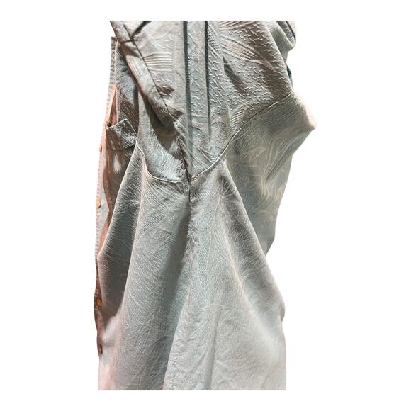 Jamaica Jaxx Blue Embossed 100% Silk Hawaiian Shirt Size XXL Aloha - Picture 8 of 12